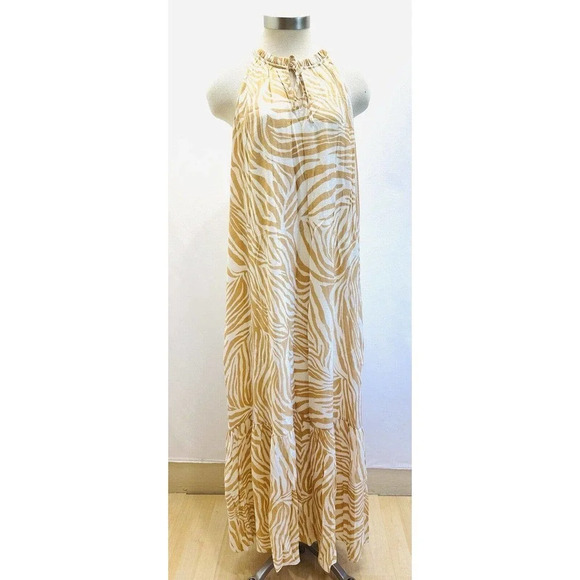 NWT NINE WEST Women Sleeveless Keyhole Full Length Lined Brown Maxi Dress Size L - Picture 1 of 11